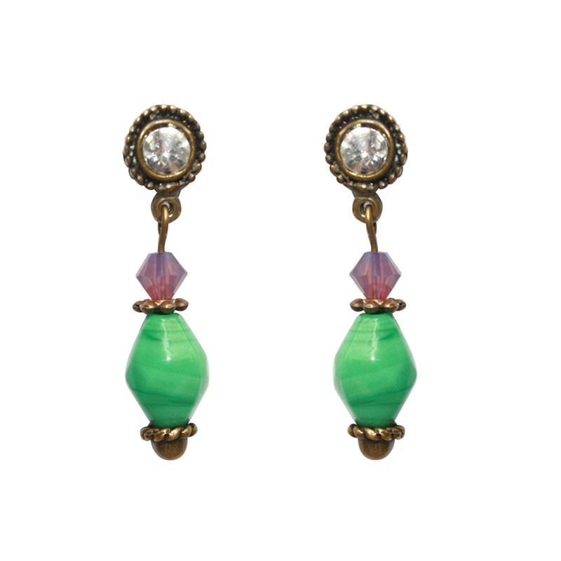 Pendientes en oro viejo y swarovski