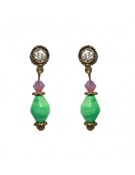 Pendientes en oro viejo y swarovski