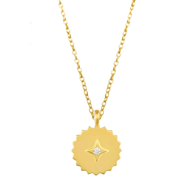 Colgante medalla estrella circonita