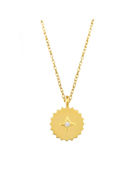 Colgante medalla estrella circonita