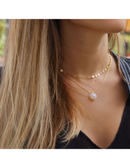 Collar colgante piedra luna