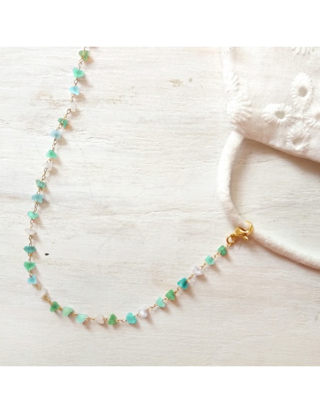 cuelga mascarilla cristalitos verdes