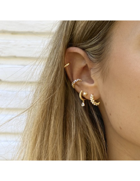 pendientes dorados circonitas blancas pendientes dorados circonitas blancas