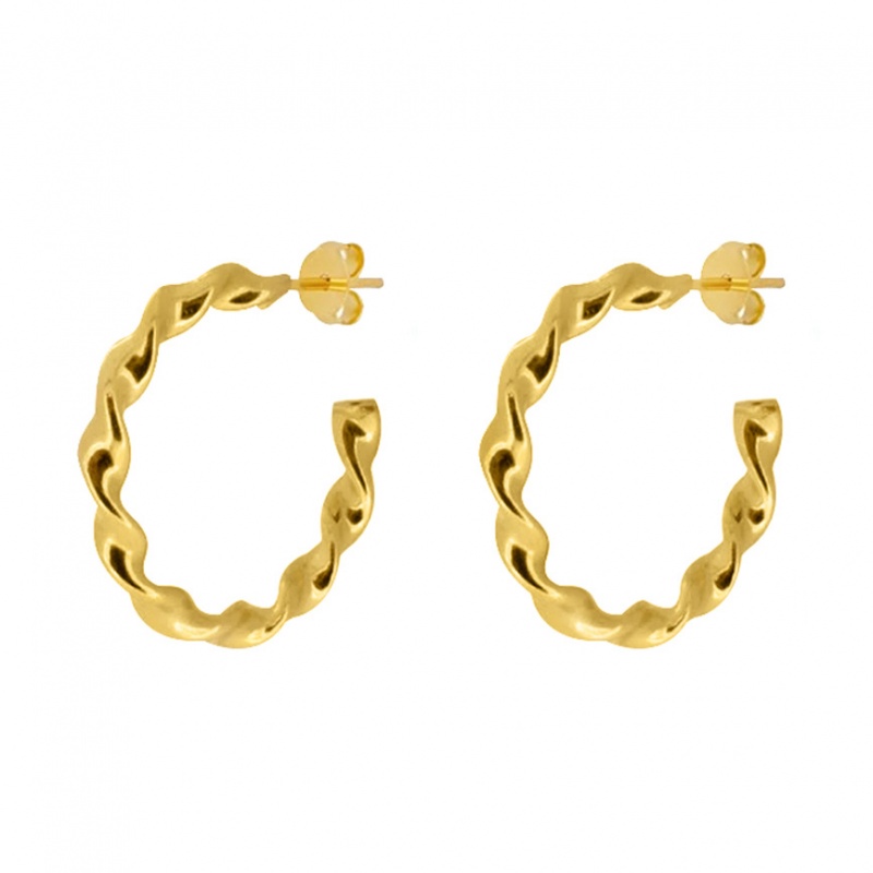 pendientes aro ondulados oro