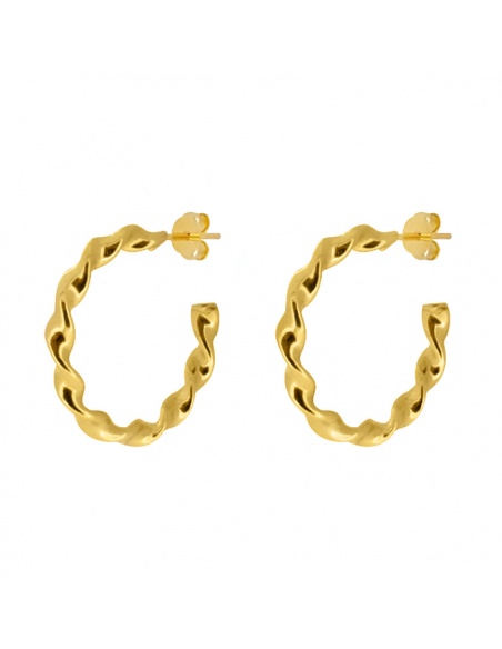pendientes aro ondulados oro