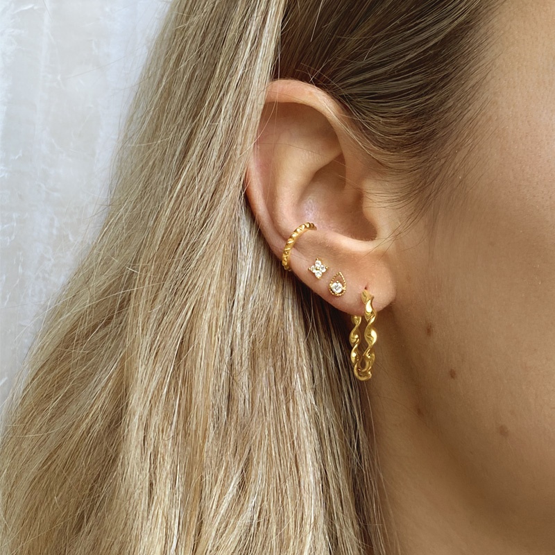 pendientes aro ondulados oro 2