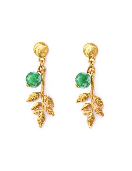pendientes hojas doradas