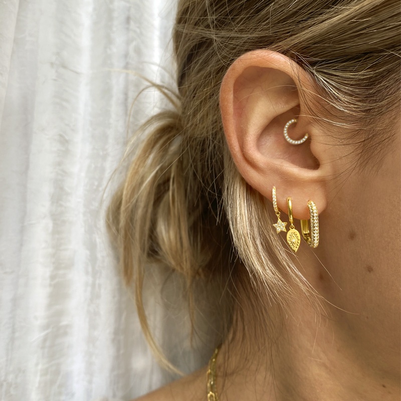 Piercing aro daith oro circonitas 2