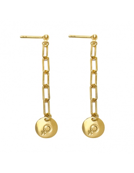 pendientes simbolo mujer oro