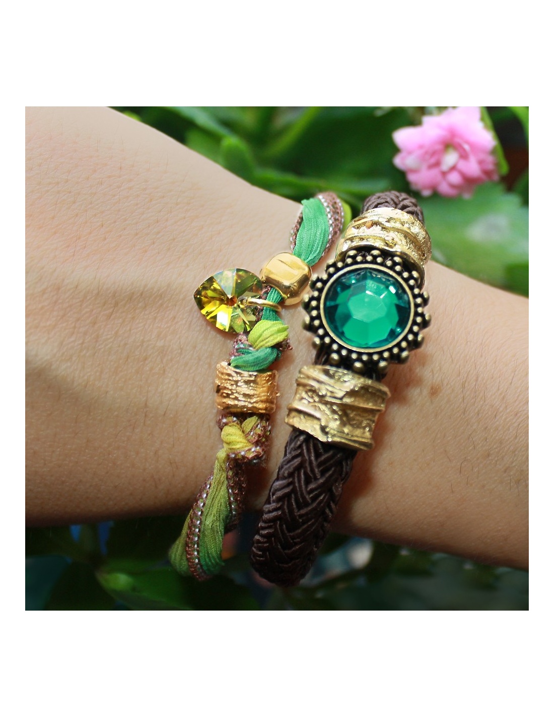 Pulsera de seda y swarovski Pulsera de seda y swarovski