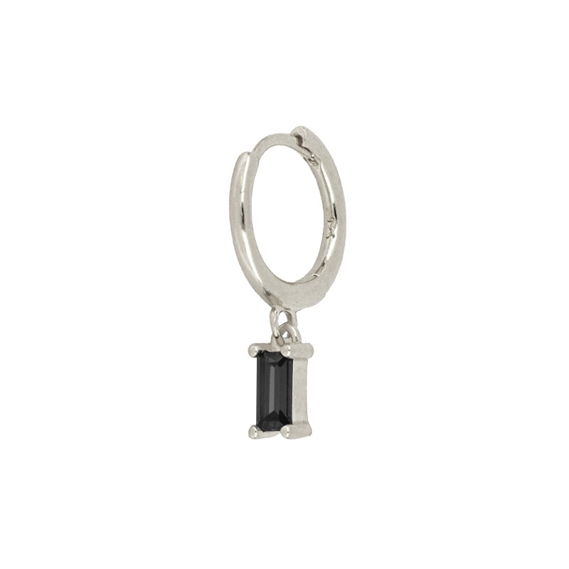pendiente colgante plata piedra negra