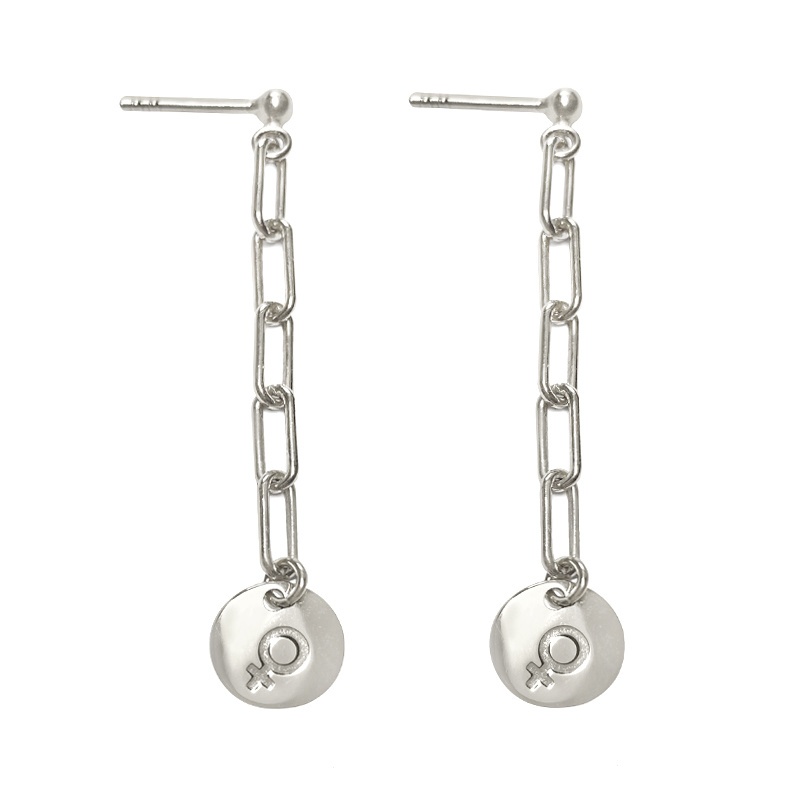 pendientes plata simbolo mujer