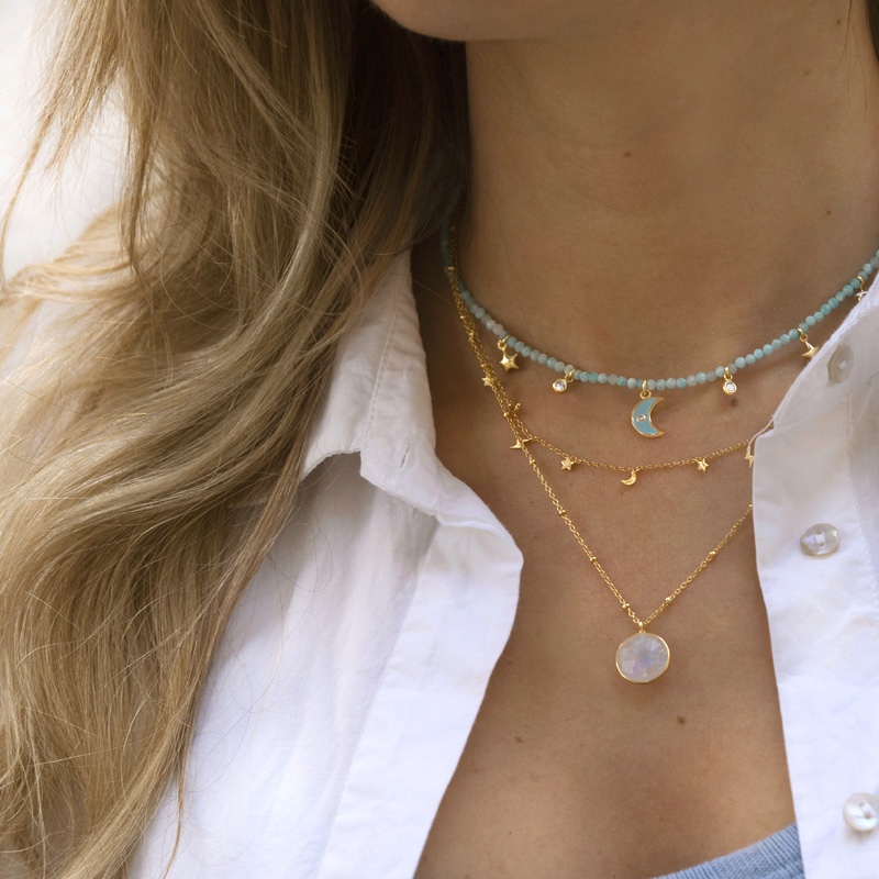 collar luna oro piedras azules 2