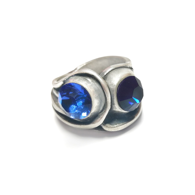 anillo swarovski azul