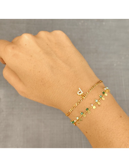 Pulsera inicial dorada