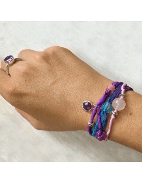 pulsera seda morada pulsera seda morada