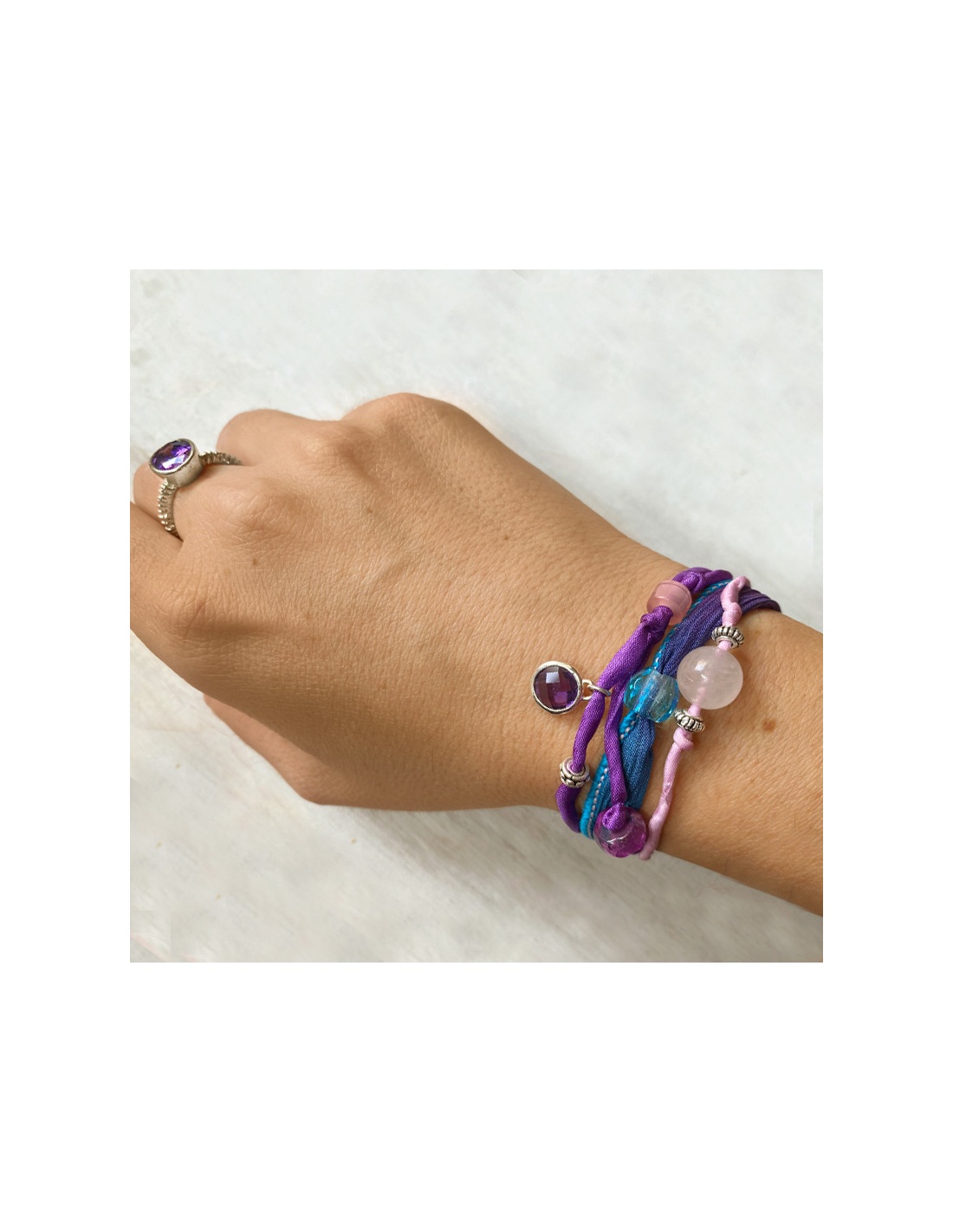 pulsera seda morada pulsera seda morada