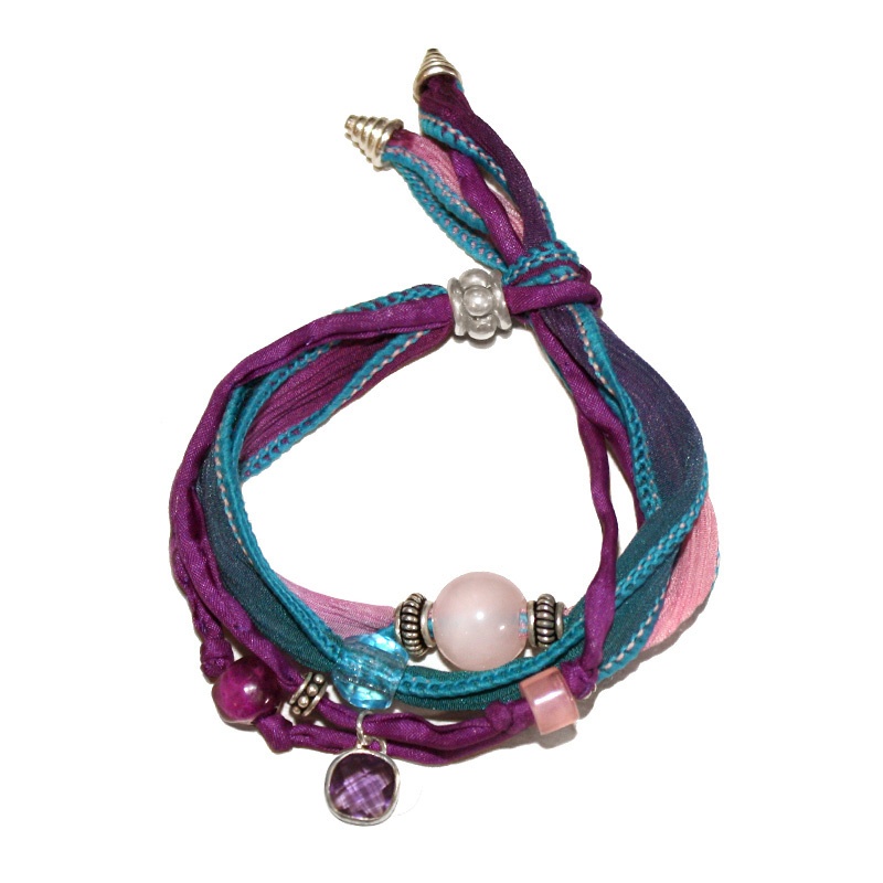 Pulsera sedas Violeta Pulsera sedas Violeta