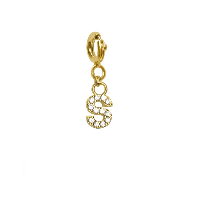 Charm inicial oro con circonitas