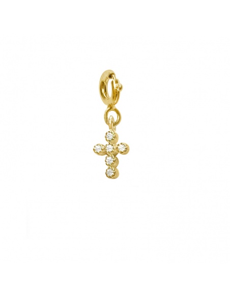 Charm cruz oro circonitas
