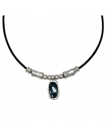 collar swarovski cuero