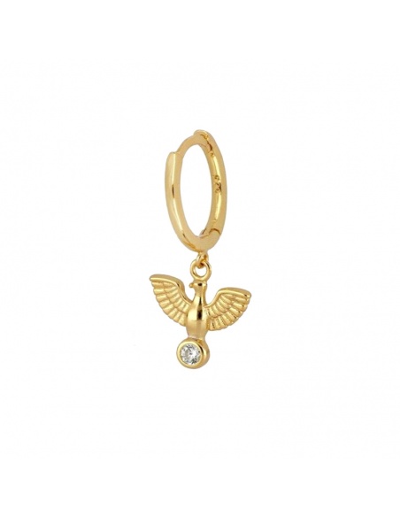 Pendiente aro aguila oro