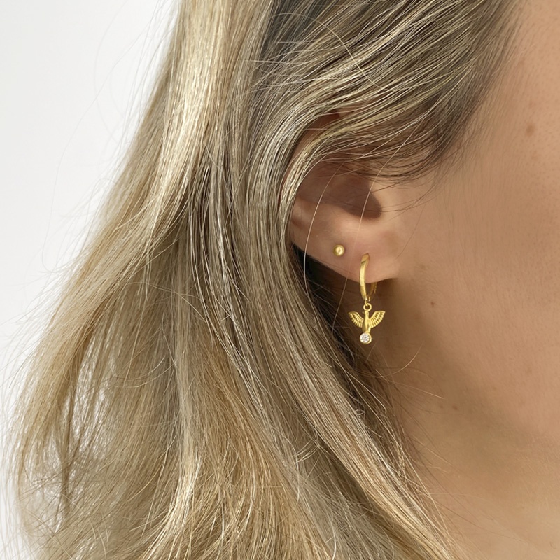 Pendiente aro aguila oro 2