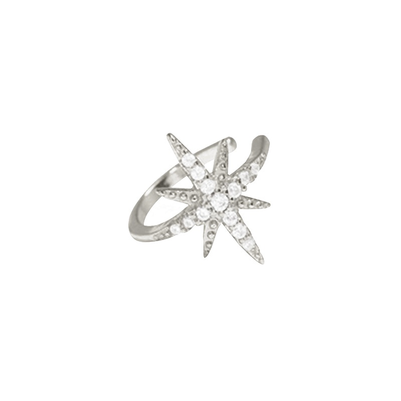 Ear cuff estrella polar plata