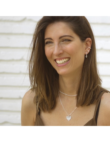 collar corazon plata puntas