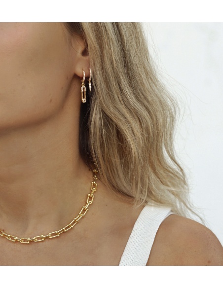 collar cadena acero oro