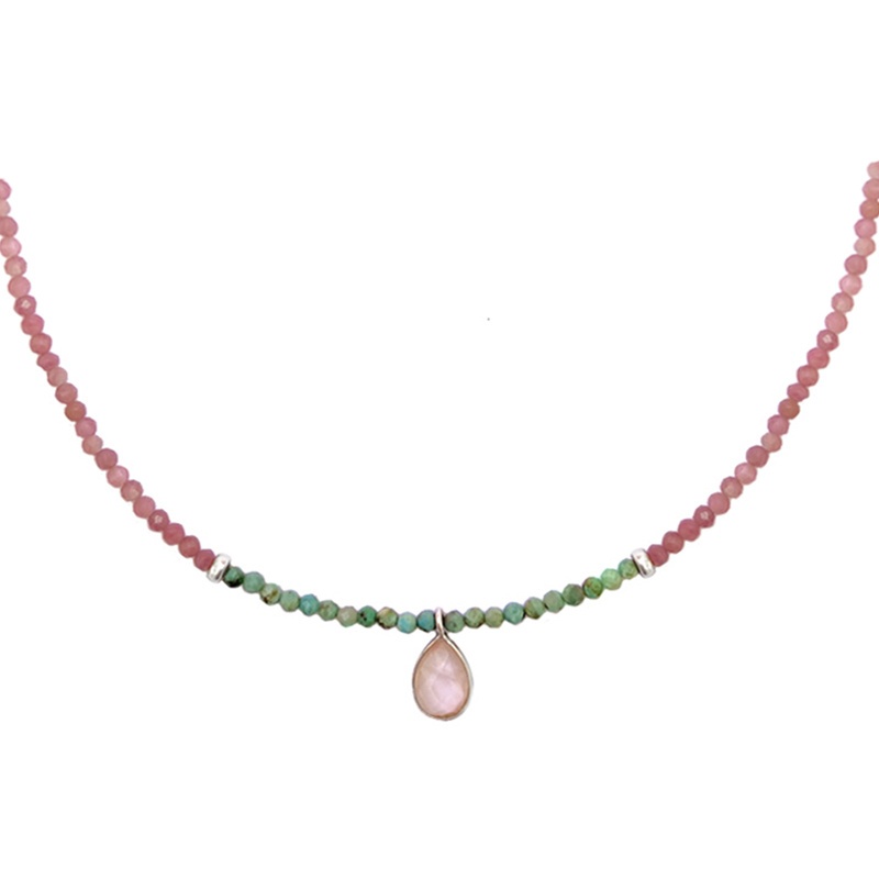 choker piedras rosas