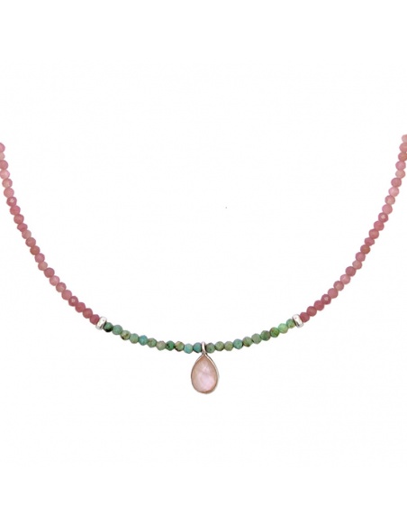 choker piedras rosas