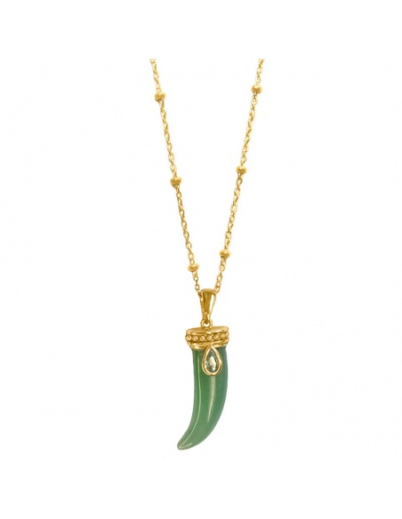 collar cuerno aventurina oro
