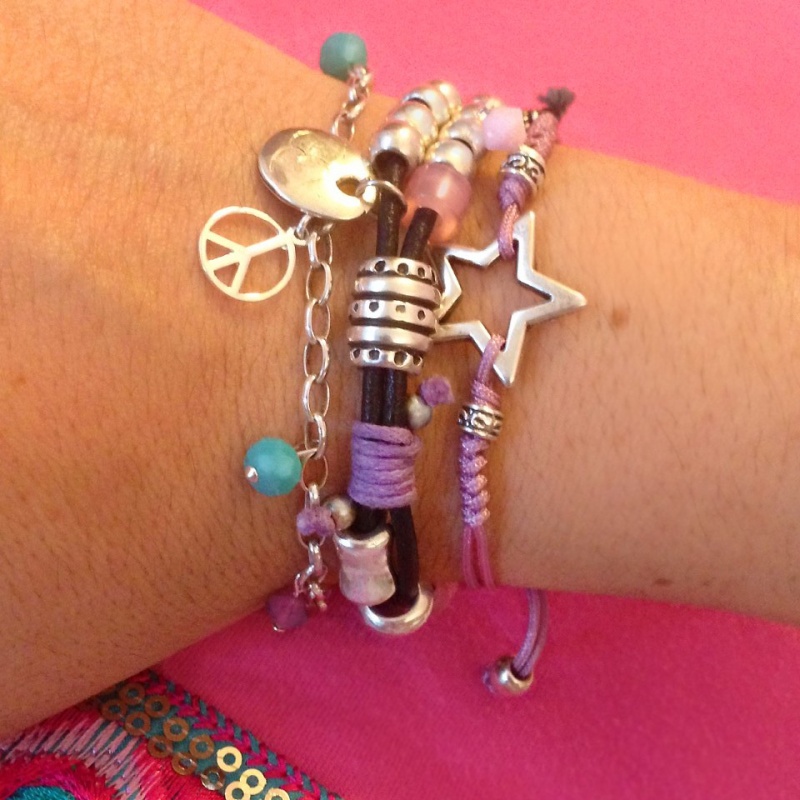 Pulsera plata Peace and love 2