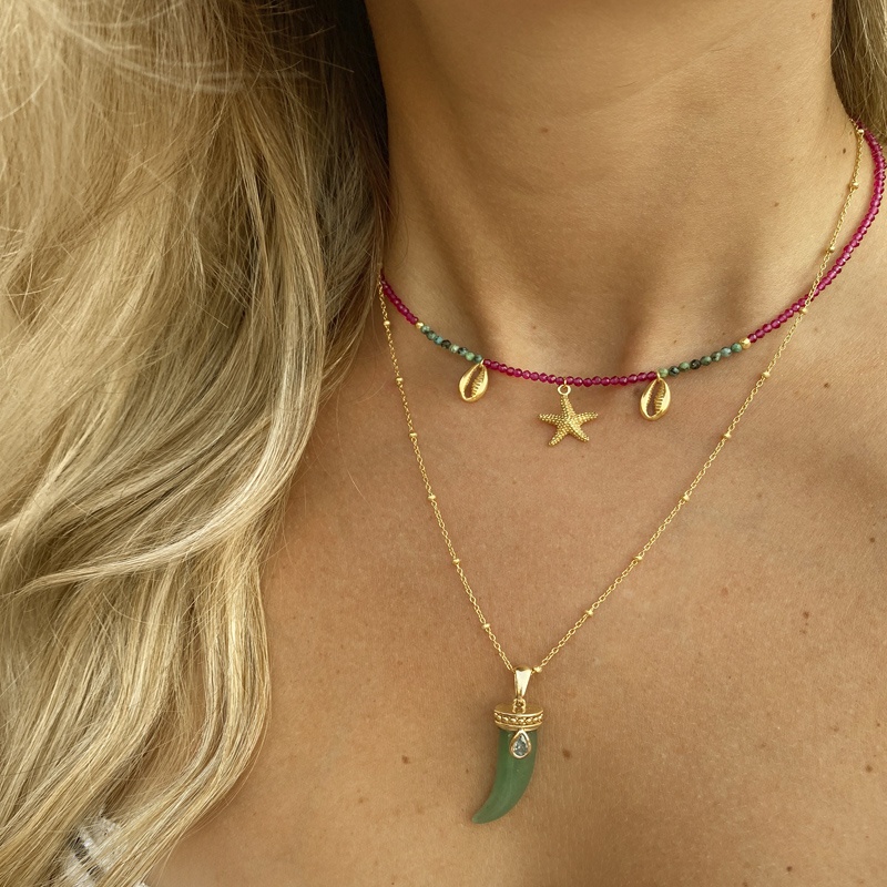 collar cuerno aventurina oro 2