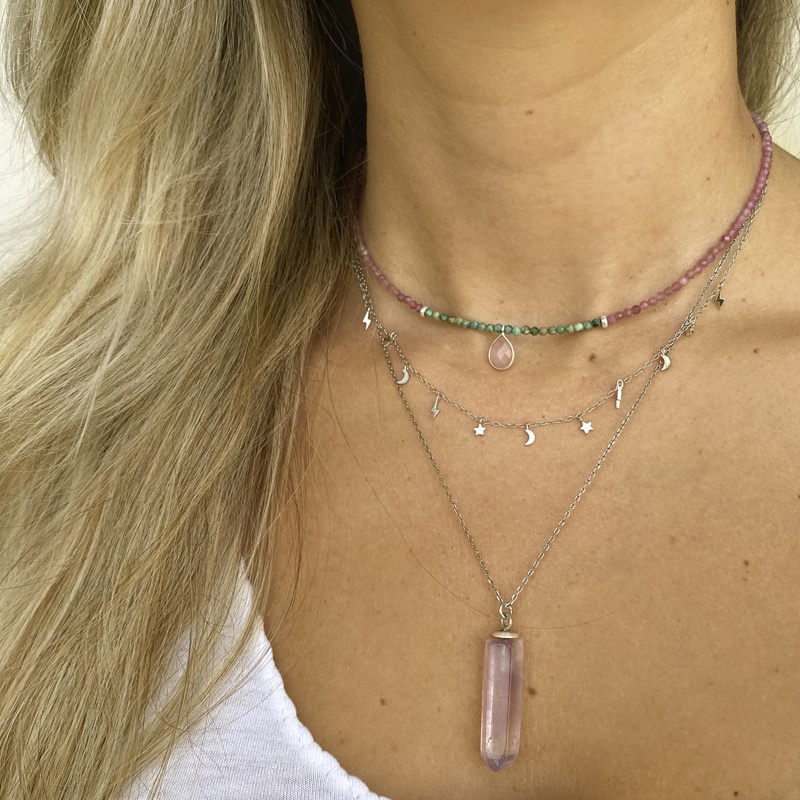 choker piedras rosas 2