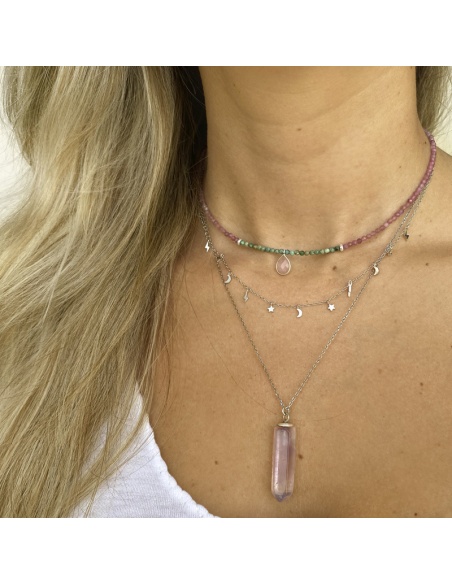 choker plata piedras naturales