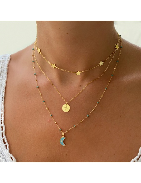 collar oro luna