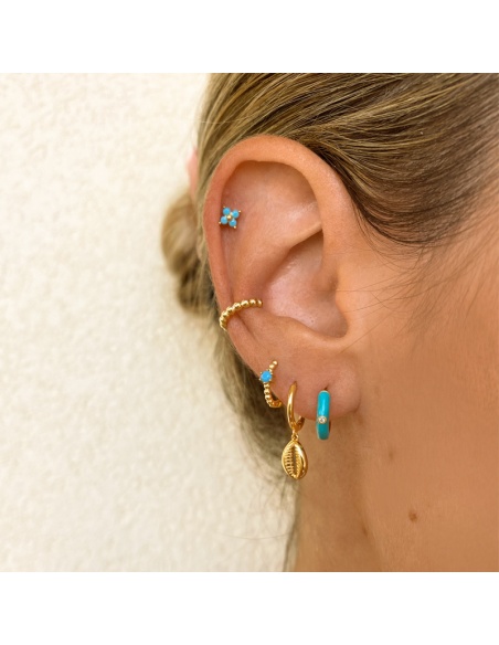 pendientes concha dorada