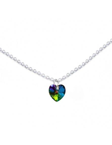 Colgante corazón swarovski azul-verde