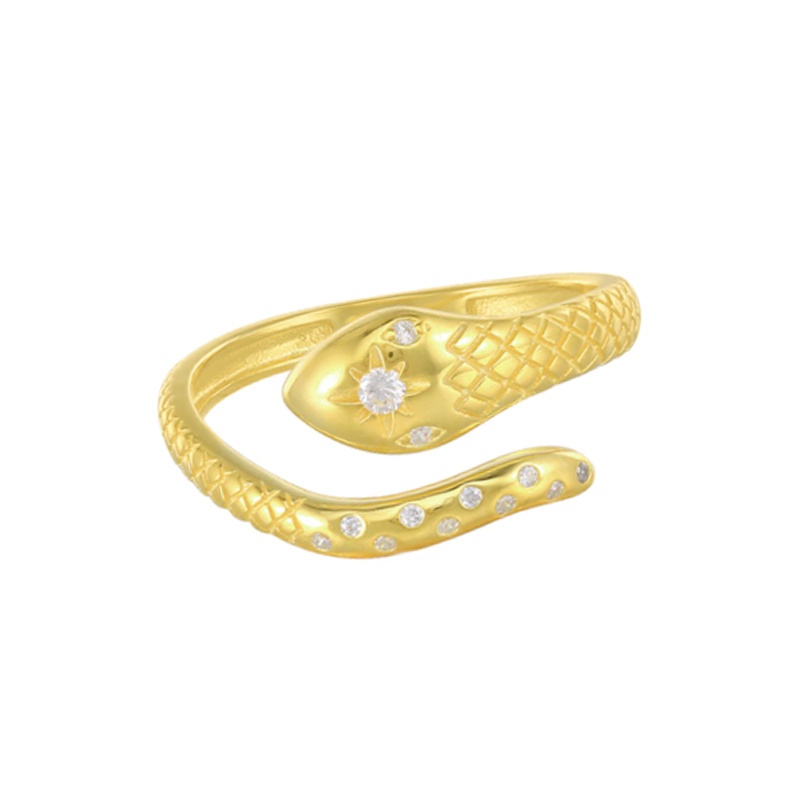 anillo serpiente oro circonitas