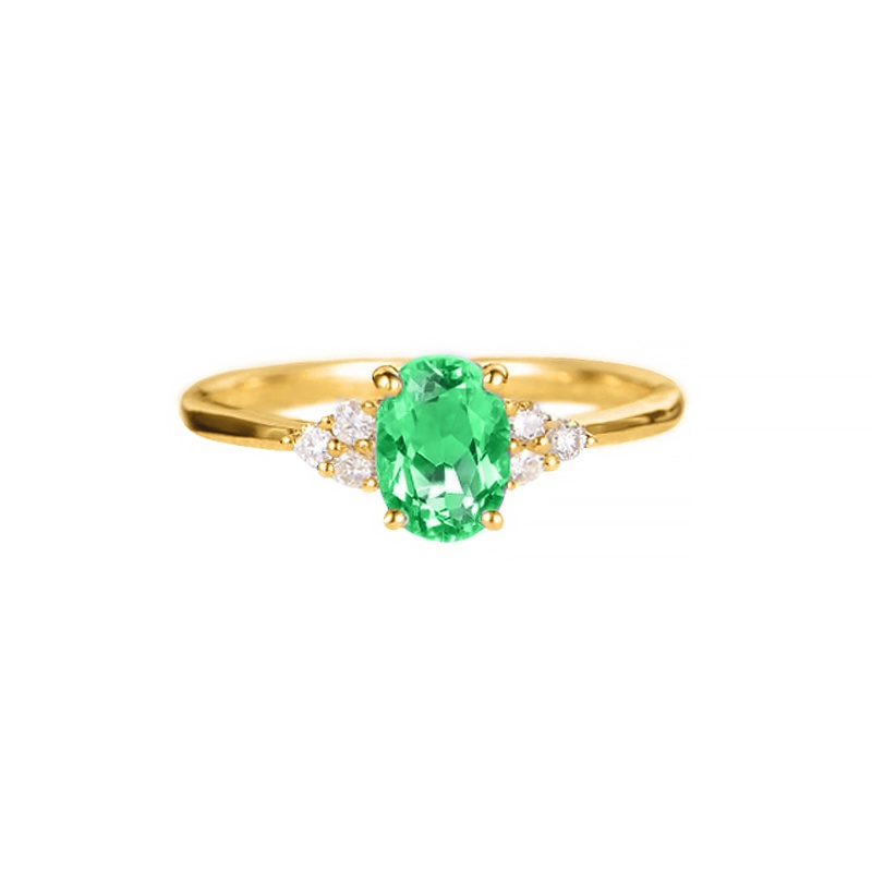 anillo verde esmeralda oro