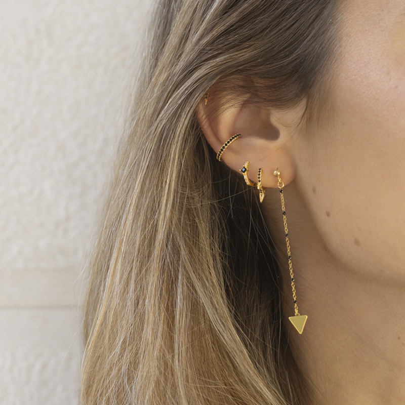 pendiente largo triangulo oro 2