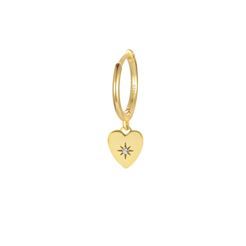 pendientes aro corazon oro