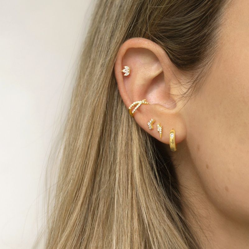 piercing 3 circonitas oro 2