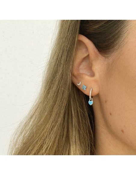 pendientes corazones azules