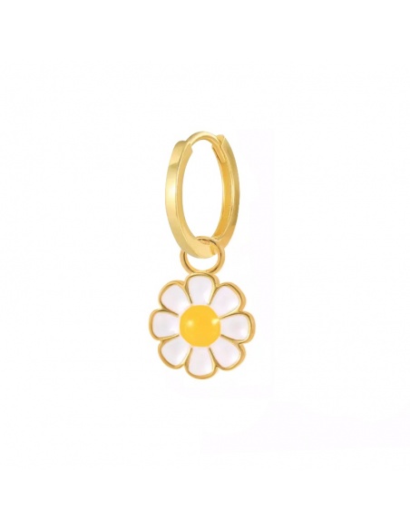 pendiente aro margarita oro