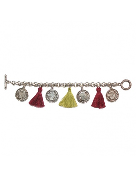 Pulseras zamak, borlas y swarovski
