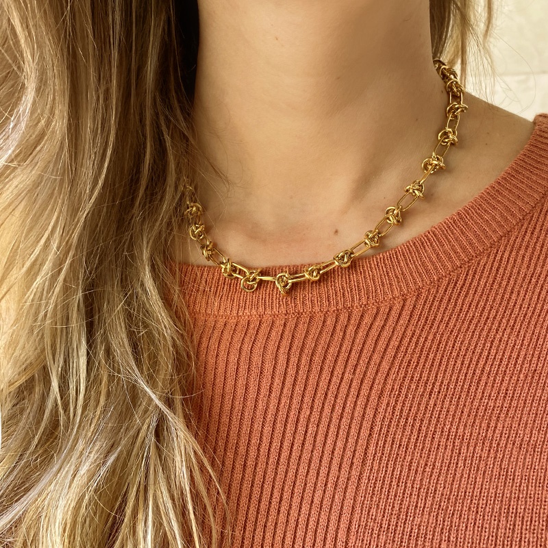 collar eslabones nudos acero 2