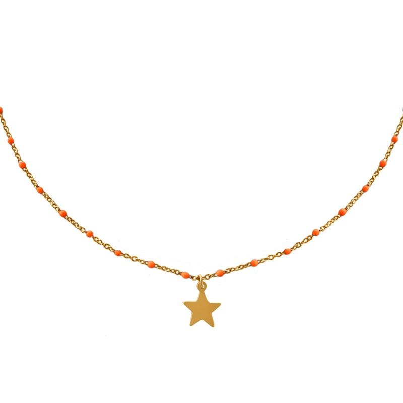collar estrella dorada acero